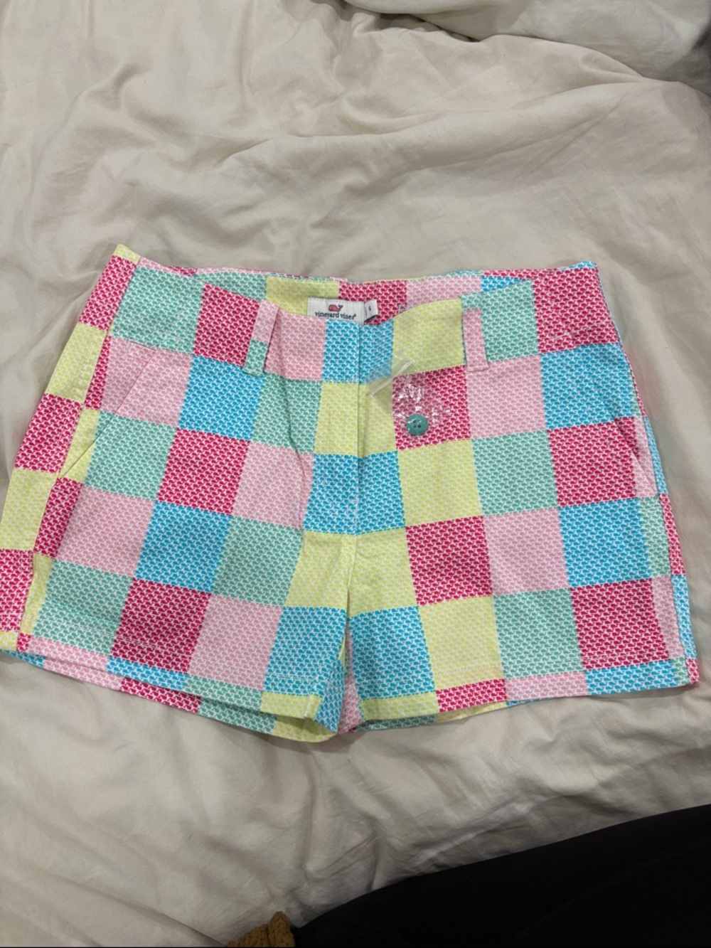 Vineyard Vines Pastel Patchwork Check Shorts